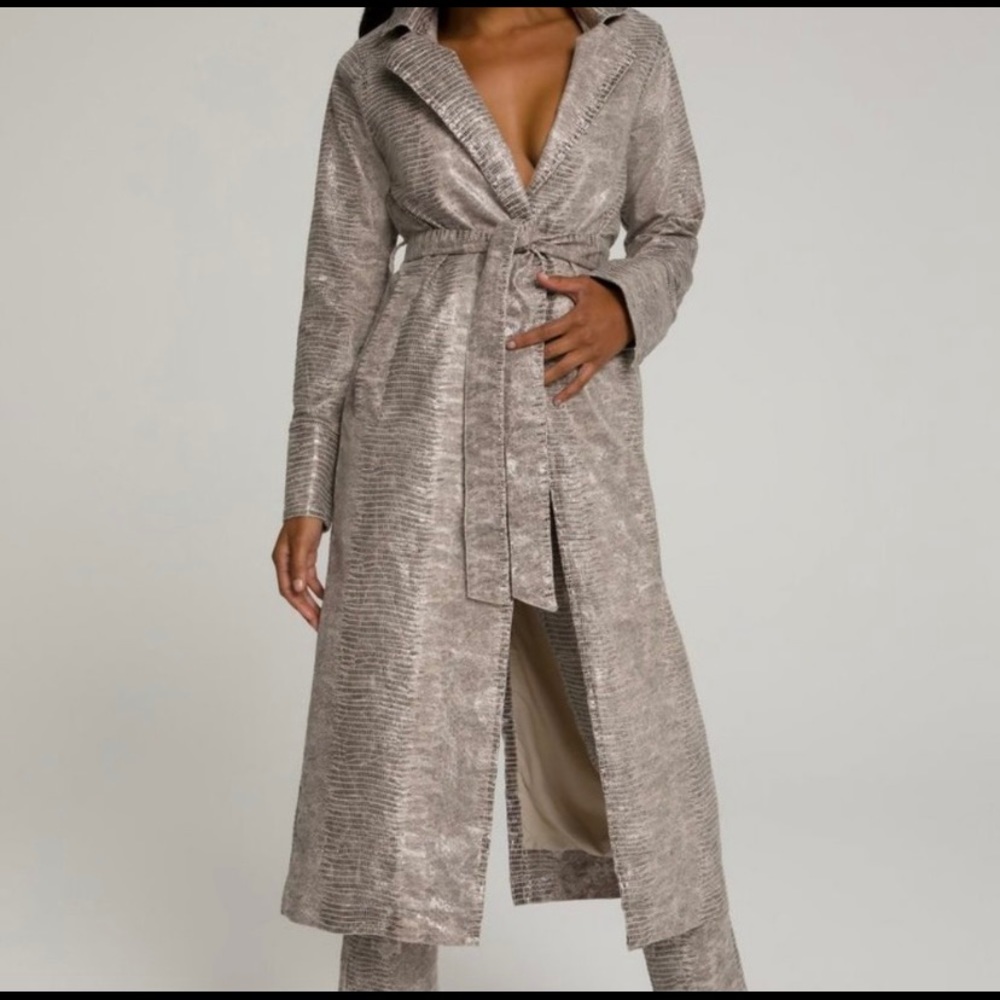 NWT Good American Sleek Snake Trench Coat Size 1
